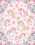 Unicorn Floral Whimsical Pastel Pattern Rug