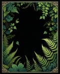 Green Fern Foliage Classic Border Design Rug