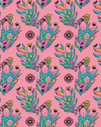 Bold Floral And Feather Design Rug