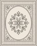 Elegant Oval Center Floral Design Rug