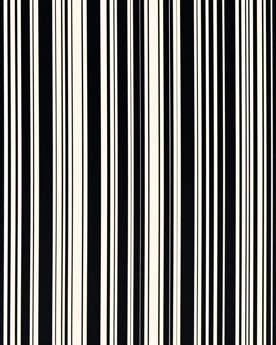Vertical Stripe Black Cream Pattern Rug