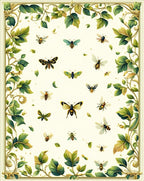 Vining Insects Butterflies Pattern Rug
