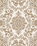 Elegant Brown Floral Damask Pattern Rug