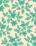 Teal Leafy Vine Pattern Design Rug