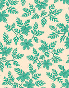 Teal Leafy Vine Pattern Design Rug