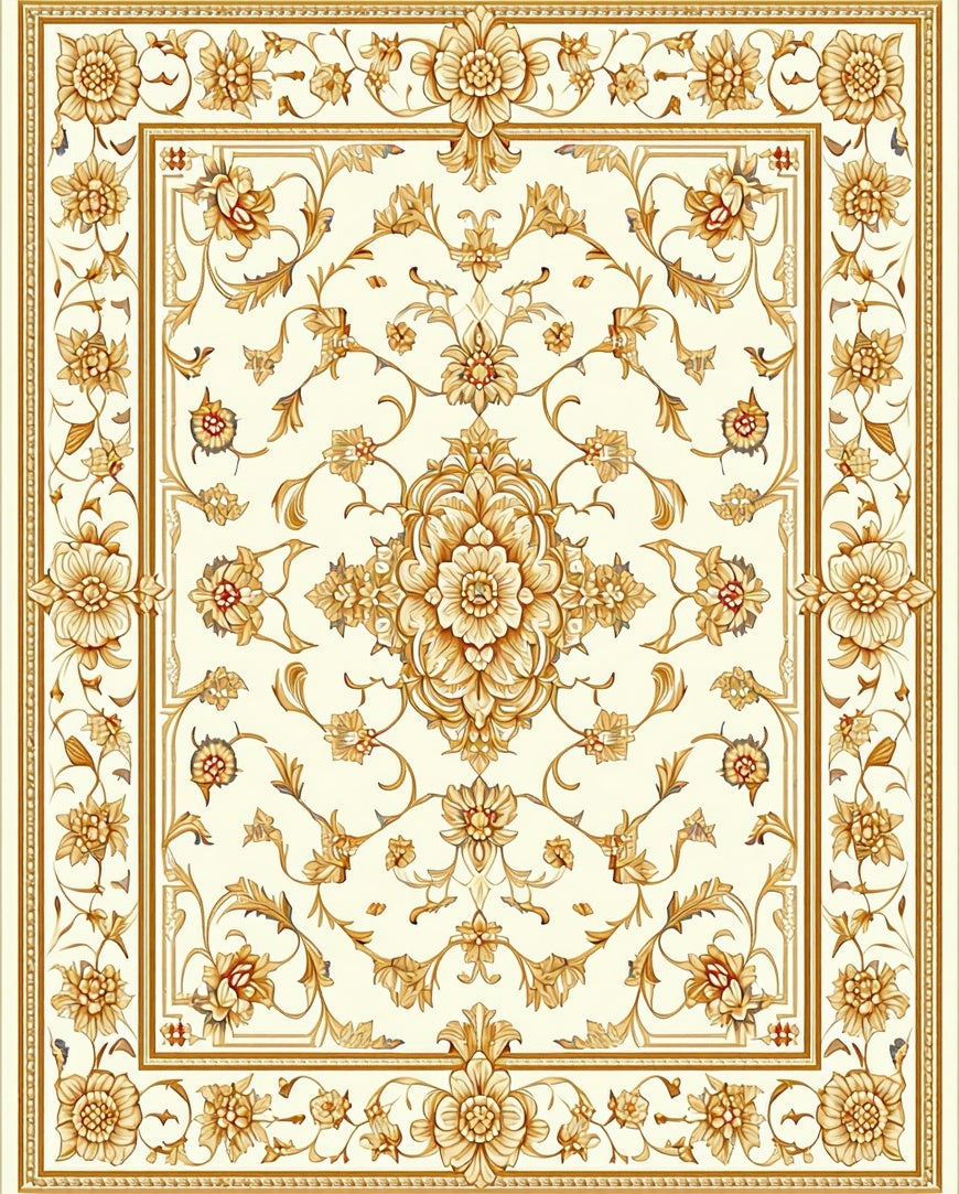 Classic Floral Medallion Vintage Design Rug
