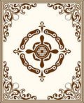 Ornate Corner Floral Scrollwork Rug