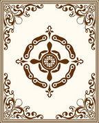 Ornate Corner Floral Scrollwork Rug