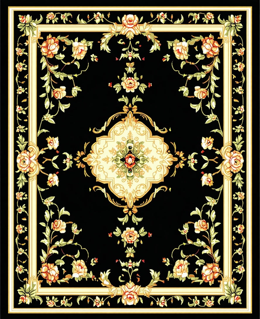 Classic Floral Vine Accent Rug