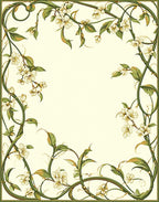 Elegant Floral Vine Border Design Rug
