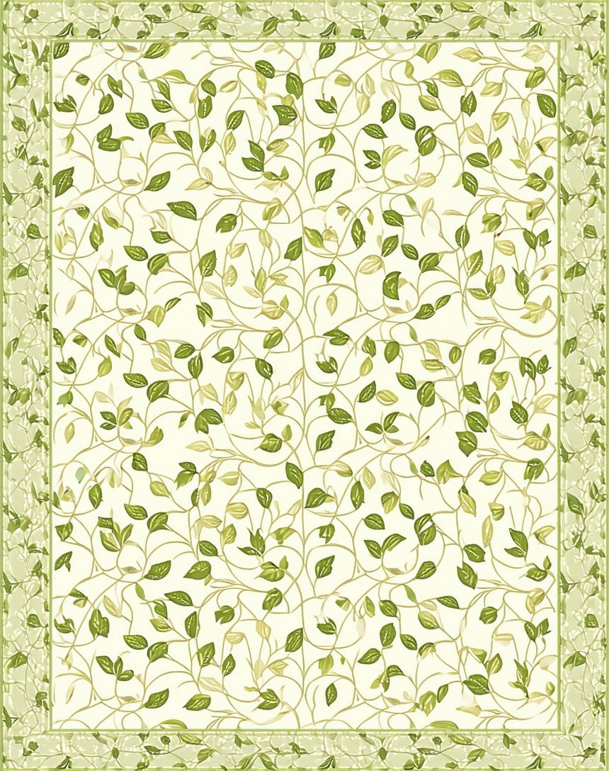 Vine Leaf Botanical Pattern Rug