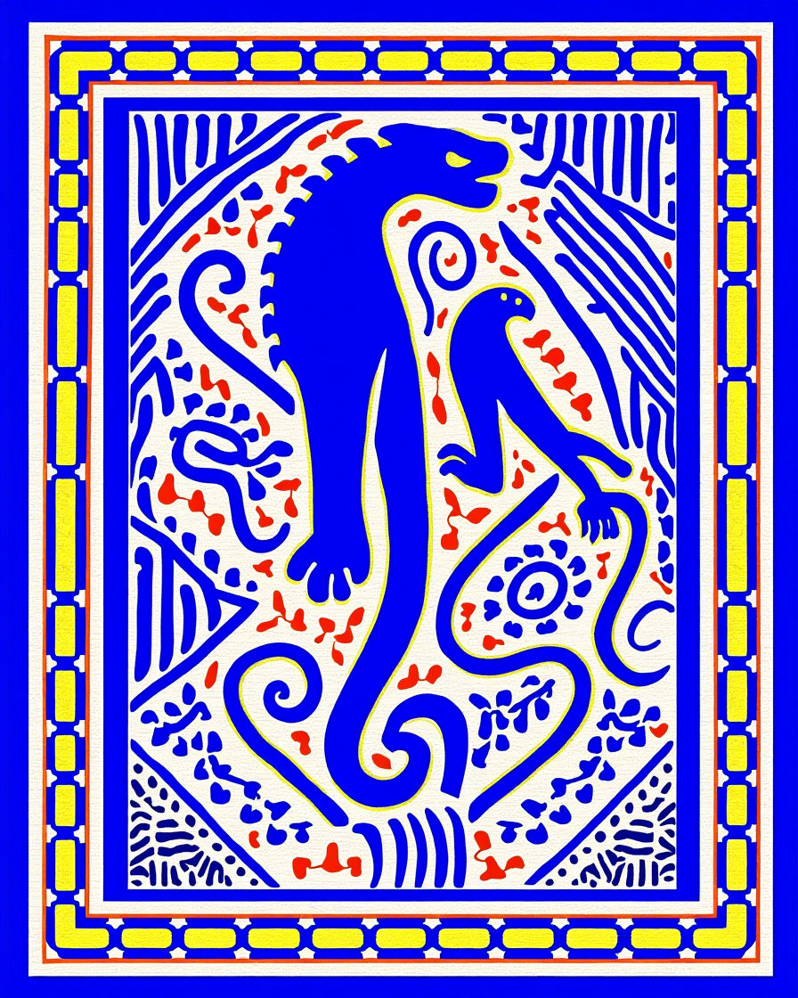 Blue Beast Bird Bold Design Rug