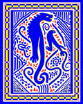 Blue Beast Bird Bold Design Rug