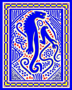 Blue Beast Bird Bold Design Rug
