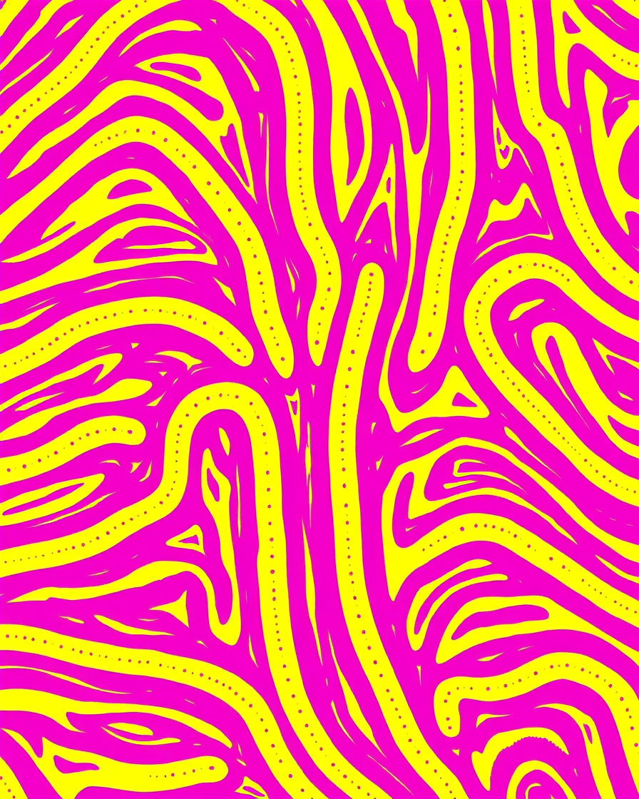 Vivid Pink Yellow Organic Stripe Design Rug