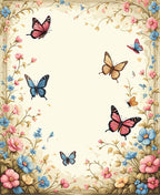 Floral Butterfly Garden Design Rug