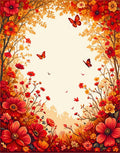 Autumn Floral Butterfly Garden Rug