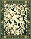 Gilded Bird Tree Floral Pattern Rug