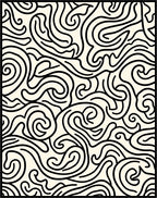 Abstract Swirling Black Line Pattern Rug