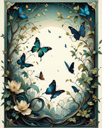 Whimsical Butterfly Floral Nature Design Rug