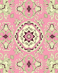 Pink Cream Floral Vintage Pattern Rug
