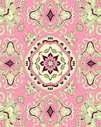 Pink Cream Floral Vintage Pattern Rug