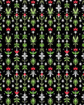 Whimsical Red Green Floral Tall Plants Rug