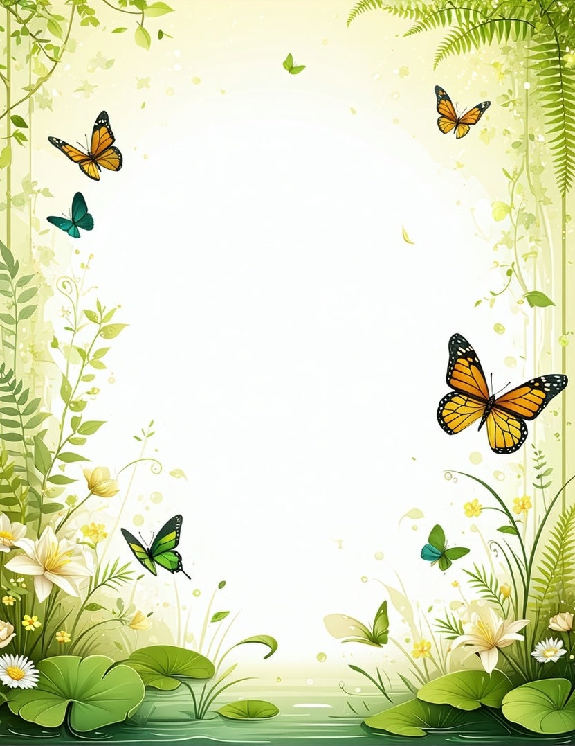 Nature Butterfly Floral Whimsical Design Rug