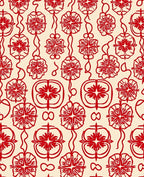 Red Floral Chain Pattern Design Rug