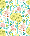 Abstract Floral Design with Bright Accents Rug