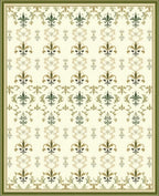 Ornate Scrollwork Botanical Pattern Rug