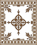 Elegant Brown Floral Scroll Pattern Rug