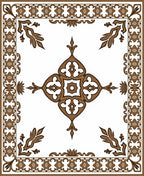 Elegant Brown Floral Scroll Pattern Rug