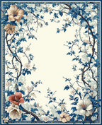 Floral Archway Delightful Blue Vine Rug