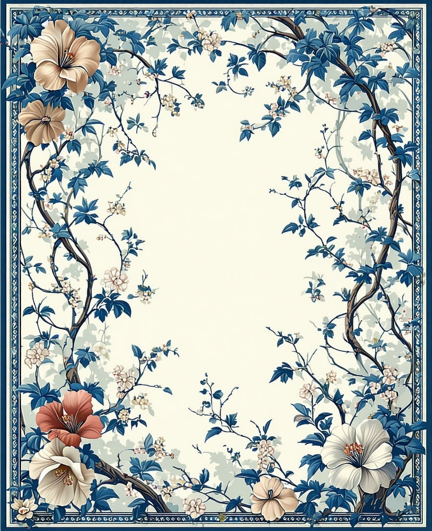 Floral Archway Delightful Blue Vine Rug