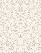Elegant Floral Outline Vintage Pattern Rug