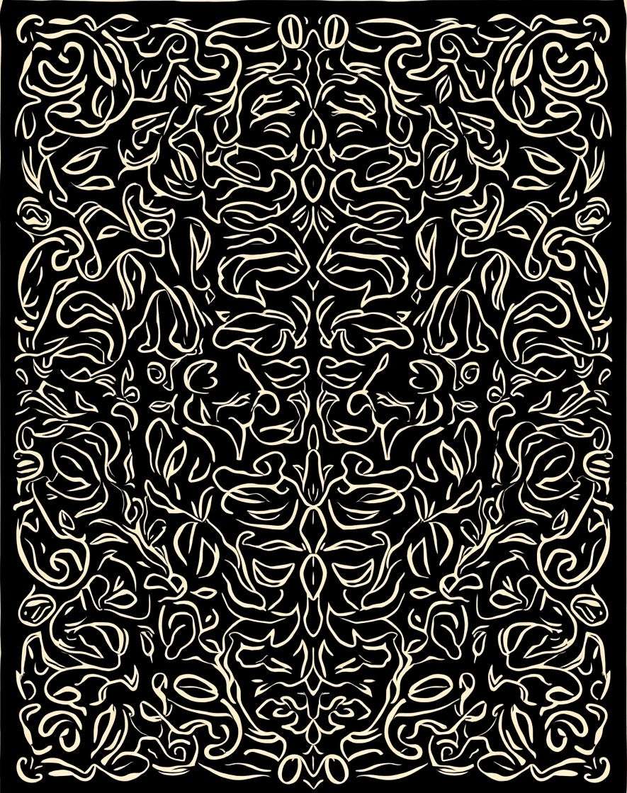 Abstract Light Cream Swirls Pattern Rug