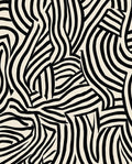 Abstract Black White Wave Pattern Rug