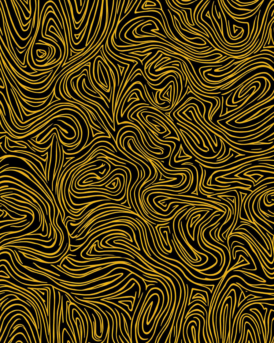 Abstract Swirls Golden Stripe Pattern Rug