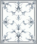 Elegant Scroll Patterned Gray Rug
