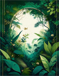 Lush Jungle Arch With Butterflies Rug