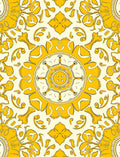 Golden Sunburst Floral Symmetry Rug