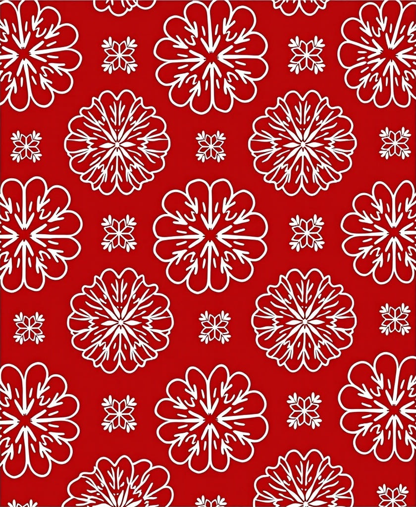 Bold Red Snowflake Scatter Rug