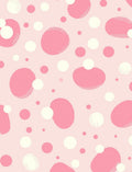 Pink Cream Polka Dot Pattern Rug