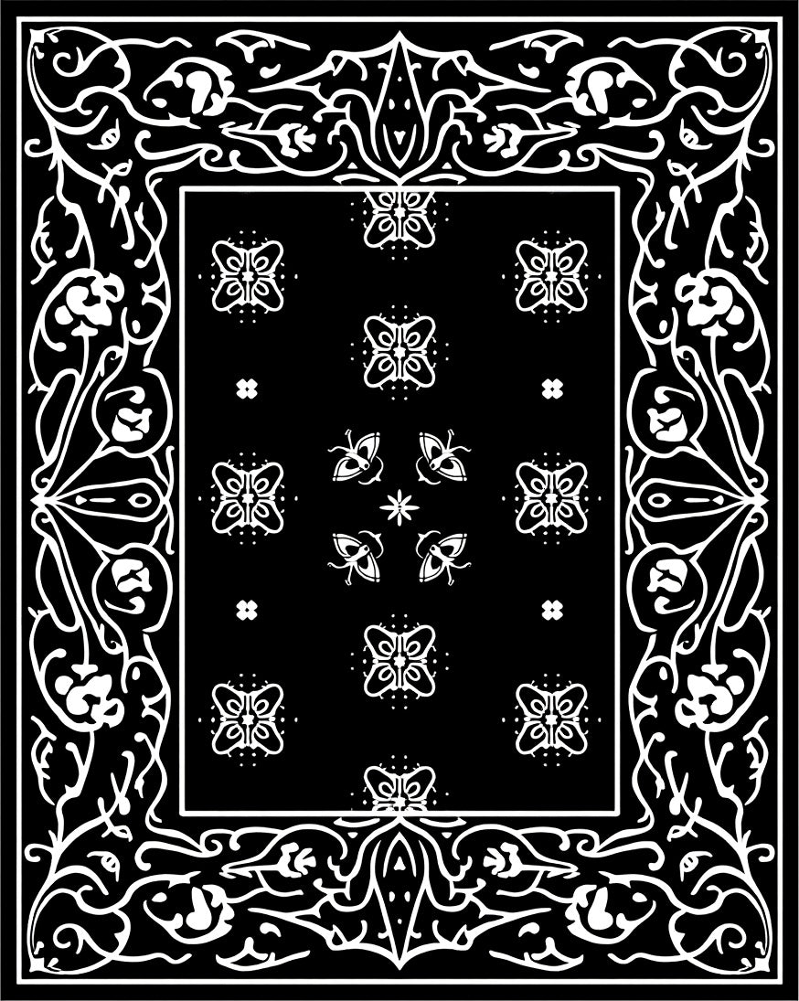 Ornate Butterfly Floral Pattern Rug