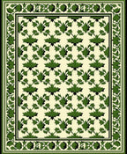 Green Leaf Patterned Classic Area Rug