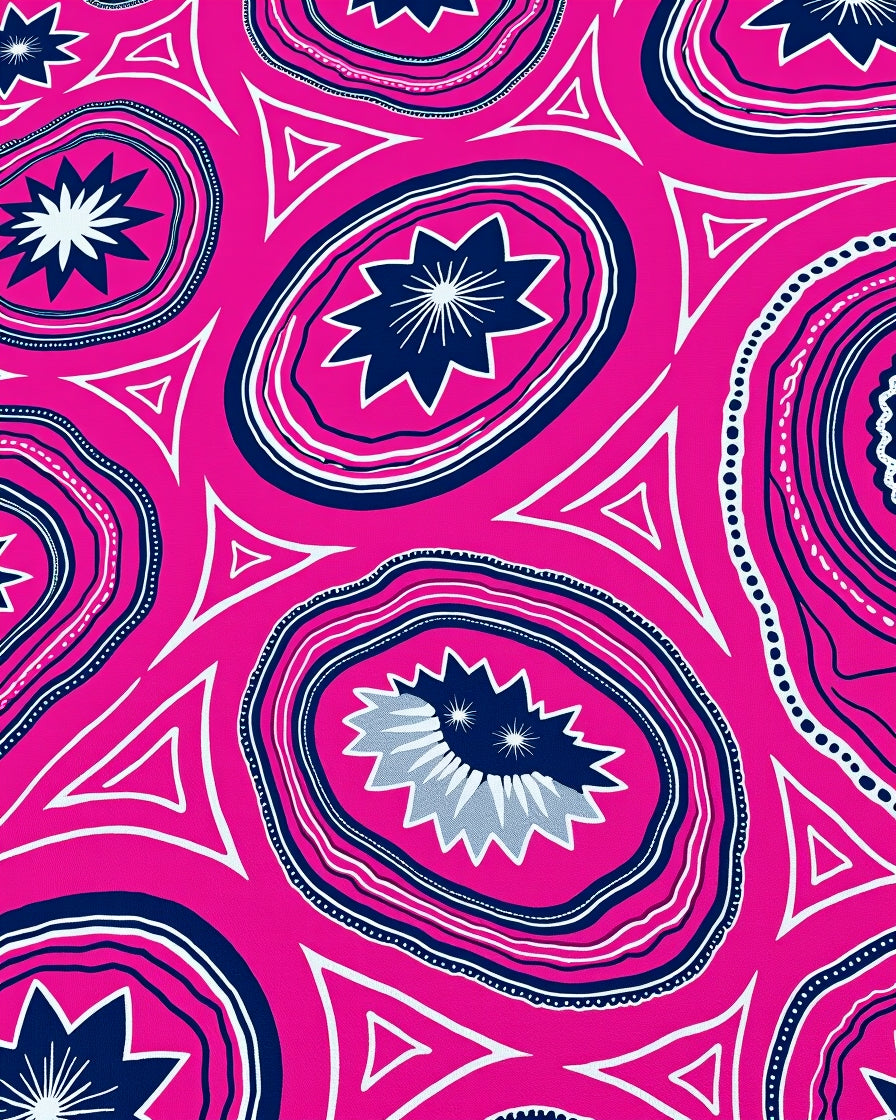 Vibrant Pink Geode Starburst Rug