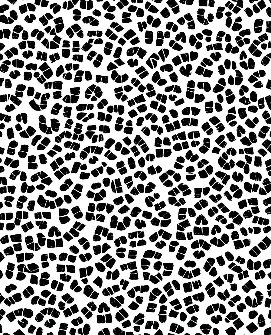 Abstract Black Scatterprint Rug