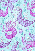 Whimsical Violet Floral Swirl Pattern Rug
