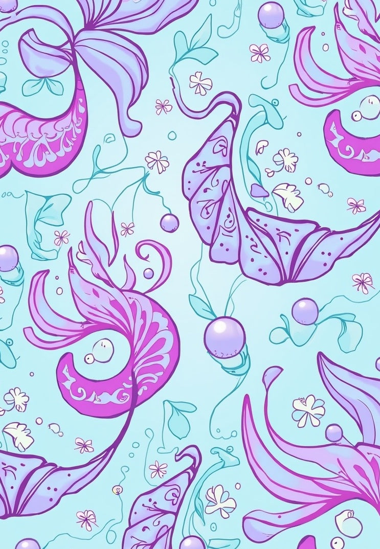 Whimsical Violet Floral Swirl Pattern Rug